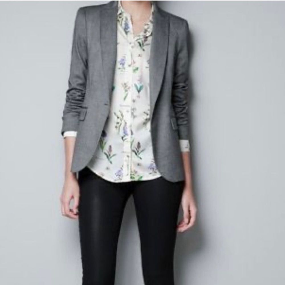 Massimo Dutti Womens Grey Blazer Size XS